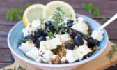 Salade de lentilles olives, citron et feta