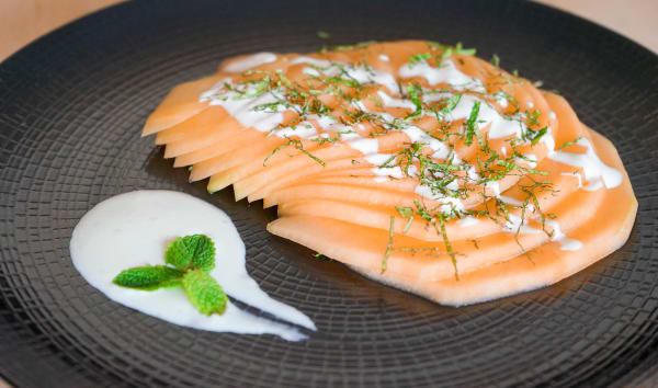 Carpaccio de melon à la menthe