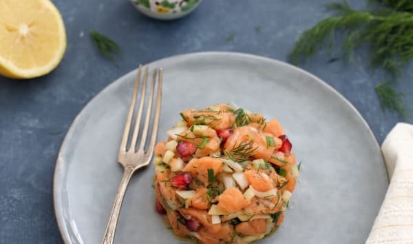 A chacun sa version du tartare de saumon