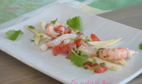 Tartare de dorade et langoustines