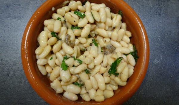 Salade de haricots blancs aux anchois de Collioure