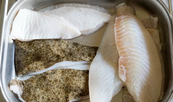 Blancs de turbot sur blancs de poireaux