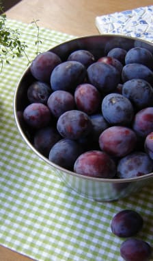 Bol de prunes violettes