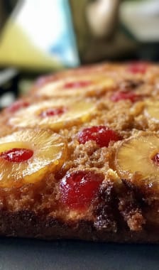 Gâteau renversé à l'ananas et cerises