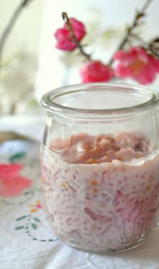 Riz au lait rose