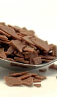 Copeaux de chocolat dans une cuillère