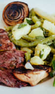 Bavette et poireaux