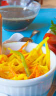 Repas créole avec achards