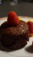 Petit moelleux au chocolat et framboises