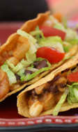 Tacos aux crevettes et haricots noirs