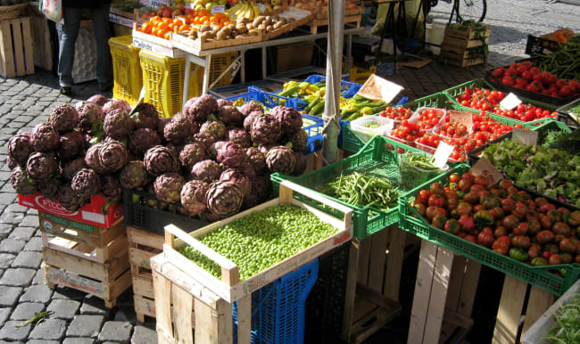 Marché au Campo de' Fiori à Rome