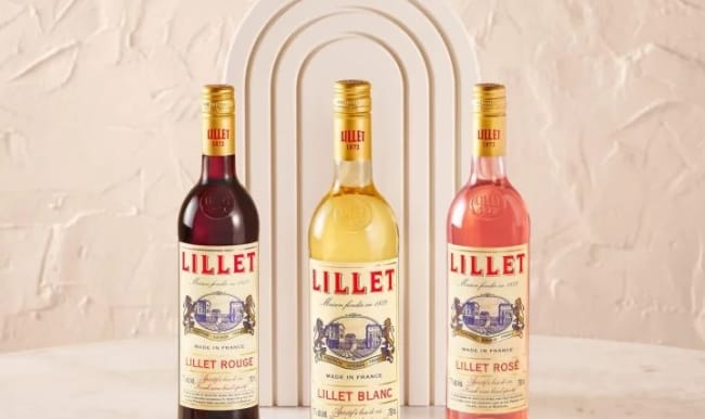 3 bouteilles de Lillet blanc, rouge et rosé