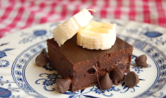 Brownie sans gluten à la banane et au beurre de cacahuète