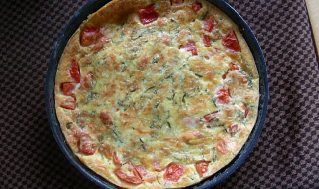 Clafoutis tomate emmental basilic