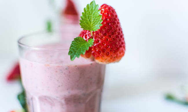 Un milkshake fraise à boire