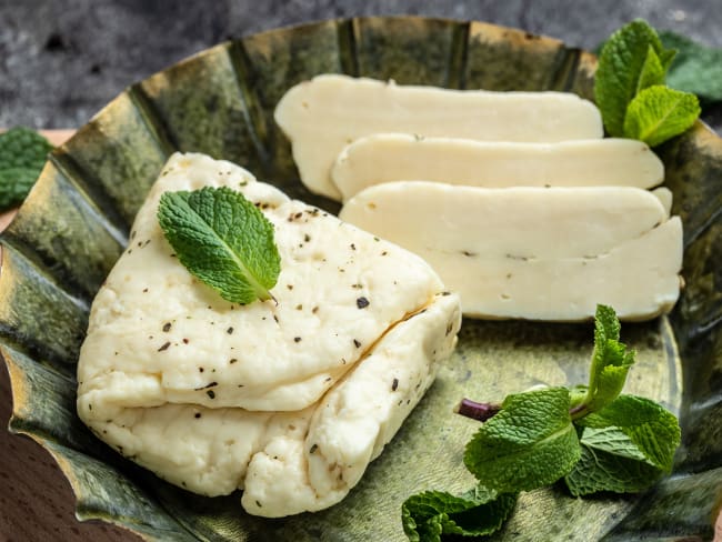 Halloumi et menthe fraîche