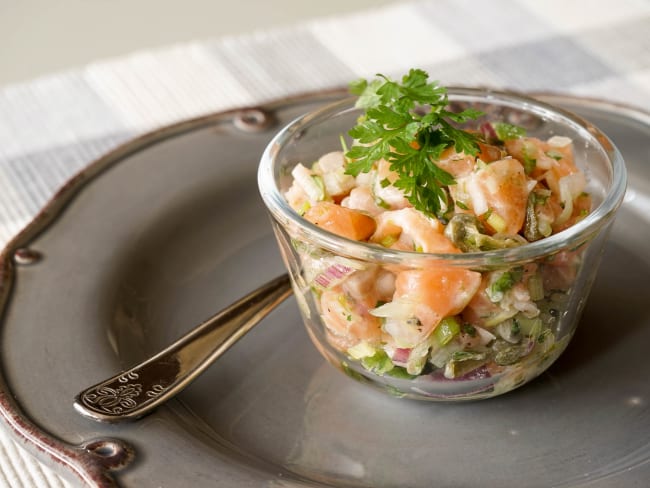 Tartare de saumon en verrine