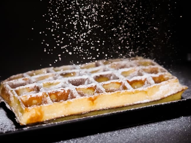 Gaufres saupoudrées de sucre glace