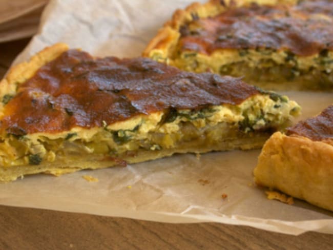 Tarte aux poireaux et curry