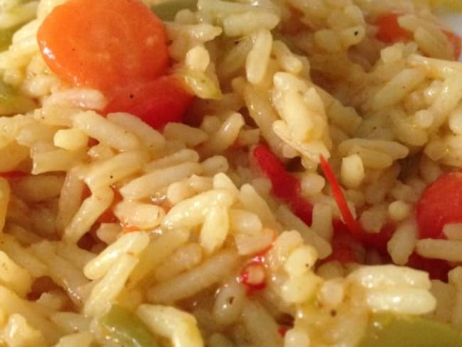 Riz aux carottes et poivrons