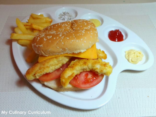 Burger de poulet pané maison