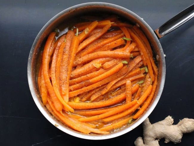 Carottes parfumées au gingembre et au whisky