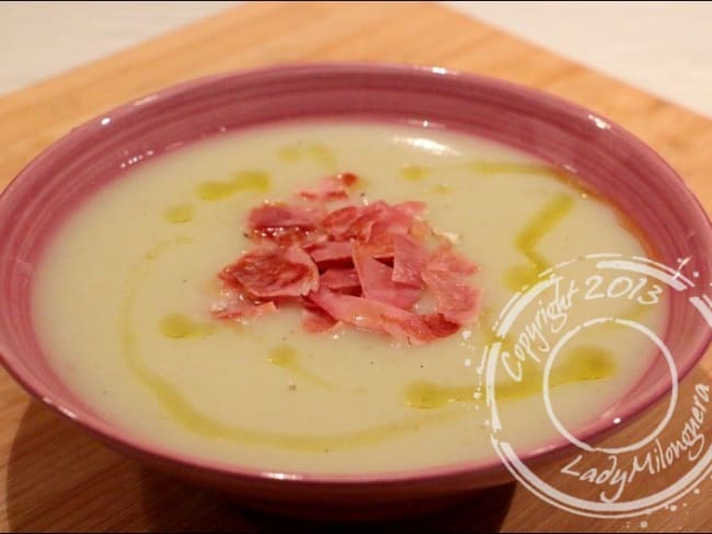 Velouté de topinambours au bacon de Cyril Lignac