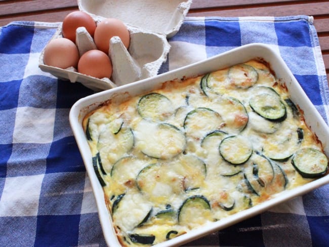 Gratin de courgettes gratiné au comté et onctueux