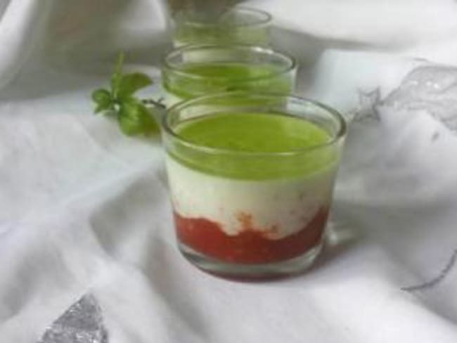 Panacotta tomate - mozzarella, gelée de basilic