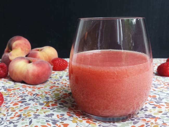 Smoothie pêche framboise