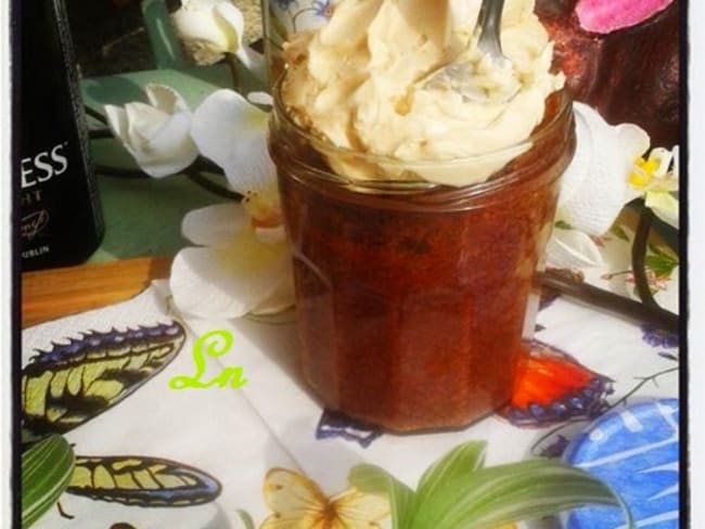 chocolate guiness cake in a jar