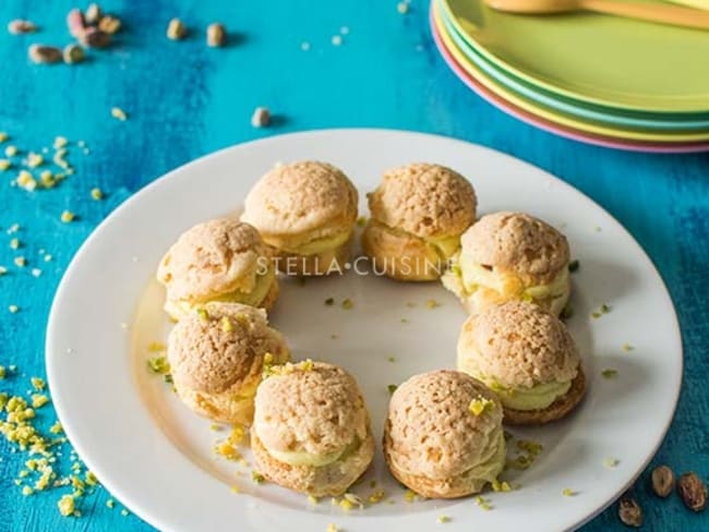 Choux pistache et framboise comme un Paris Brest