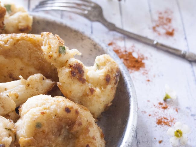 Beignets de chou fleur aux épices orientales et à la coriandre