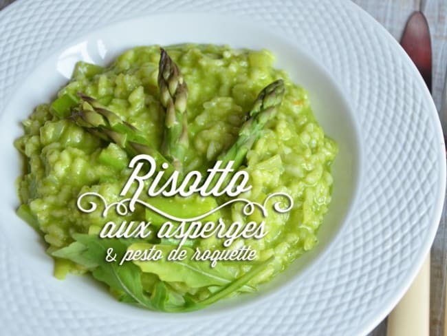 Risotto tout vert aux asperges et pesto de roquette