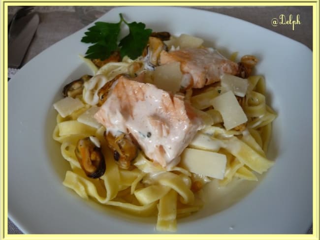 Tagliatelles sauce ail et parmesan