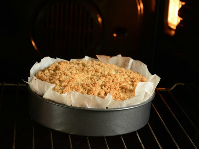 Gâteau crumble à la rhubarbe