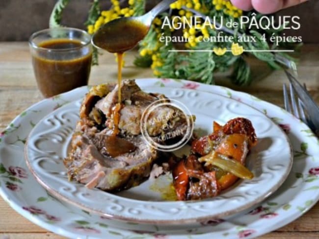 Agneau de Pâques en rôti d'épaule d'agneau aux 4 épices