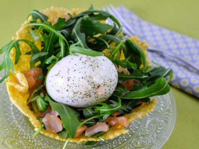 Nid de Pâques gourmand en parmesan et son oeuf mollet