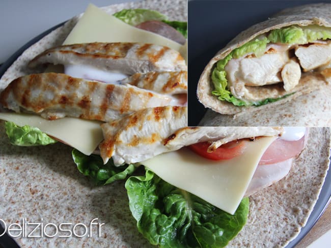 Wrap de poulet au comté pour repas express