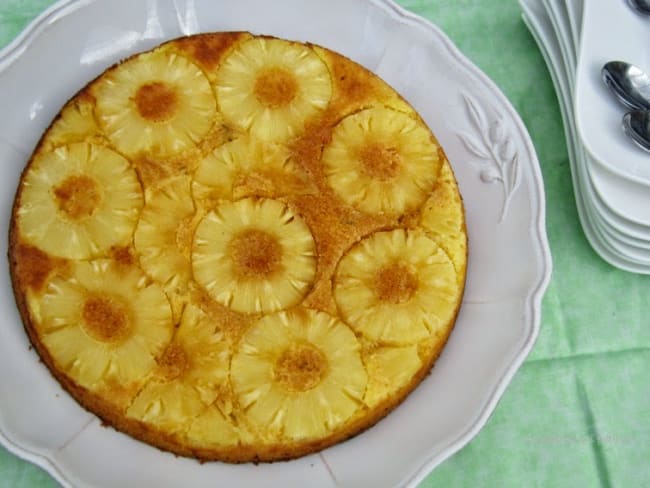 Gâteau renversé coco ananas