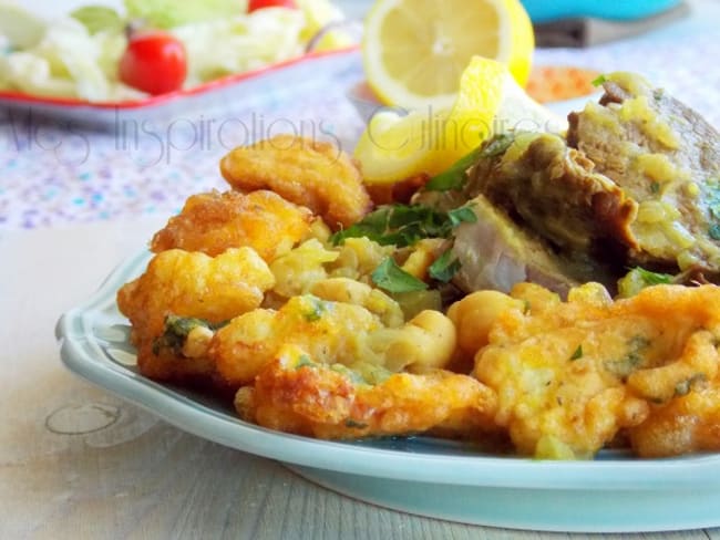 chou-fleur en beignets en sauce blanche