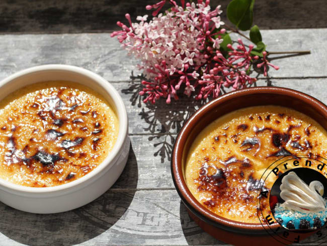 Crèmes brûlées au chalumeau de cuisine, allégées, à la vanille