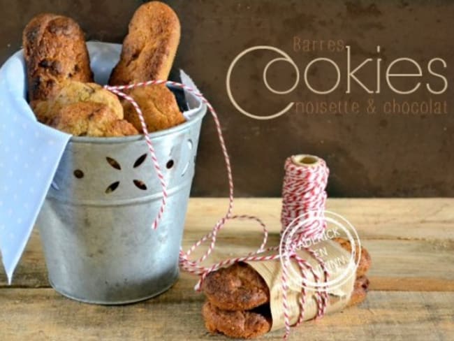 Barres cookies aux noisettes et chocolat ou Cookies Bars