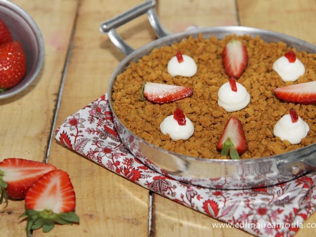 Cheesecake aux fraises à la poêle