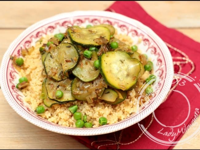 Couscous aux courgettes et petits pois