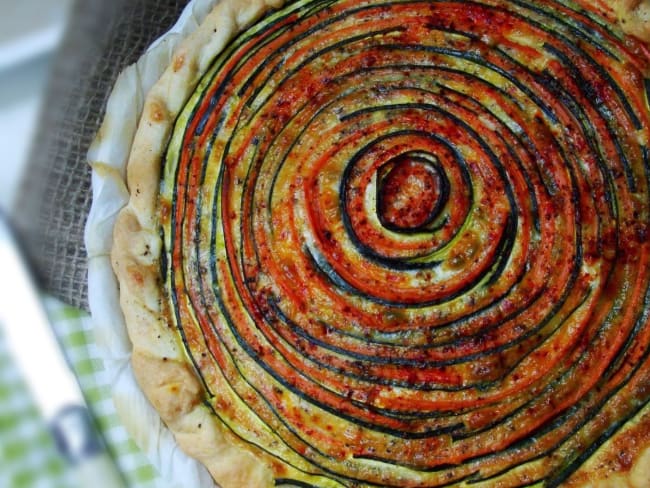 Tarte chèvre - carottes - courgettes