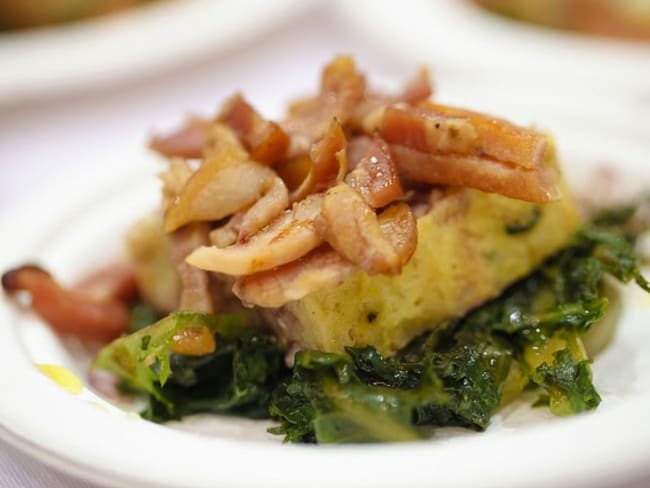 Terrine de pommes de terre et d'épinards nouveaux