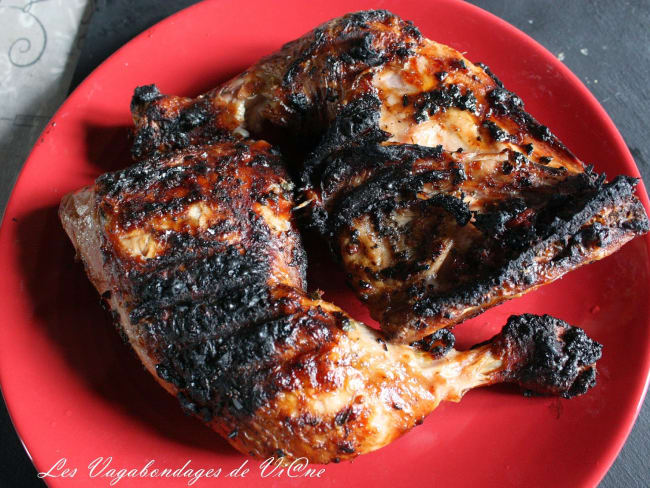 Cuisses de poulets au barbecue, marinade menthe piment citron