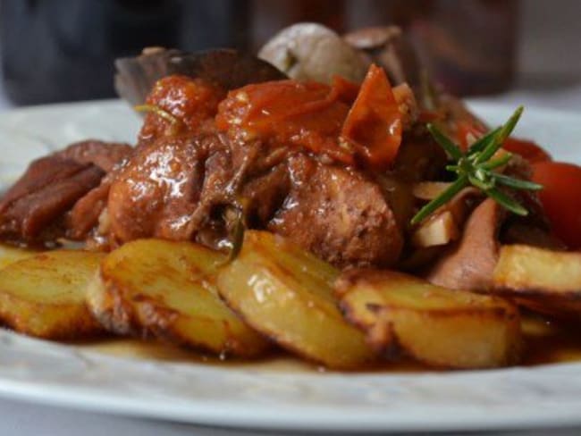 Lapin à la saintongeaise, au Cognac et Pineau des Charentes