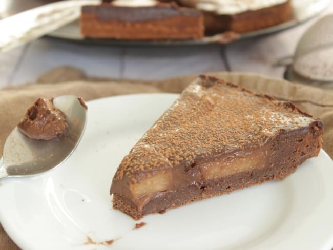 Gâteau tarte chocolat poire